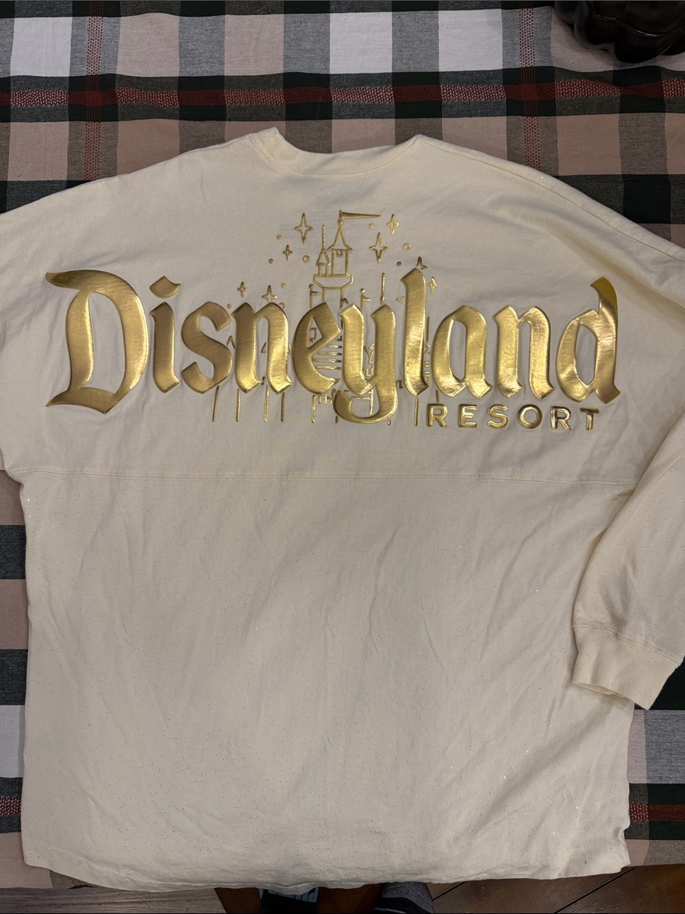Disney Cream Long-Sleeve Spirit Jersey with Gold Disneyland Logo
